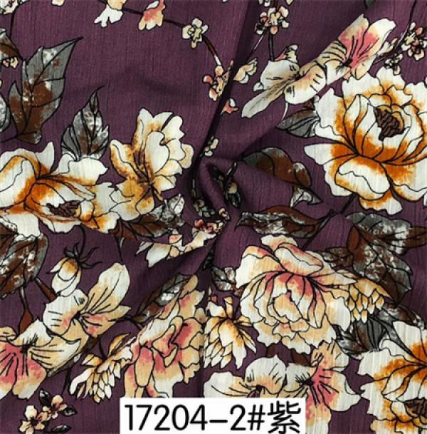 Rayon Dark Floral Printed Fabric for Dress Making